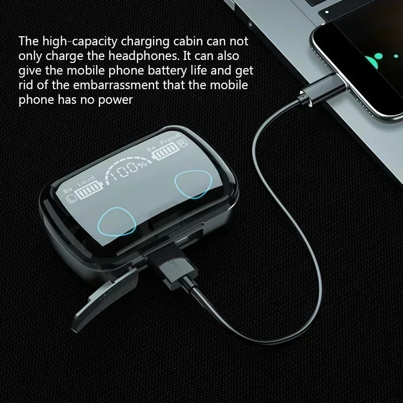 TWS BT5.3 Headphones LED Display Wireless Earphones With Microphone 9D Stereo Sports Waterproof Earbuds Headsets