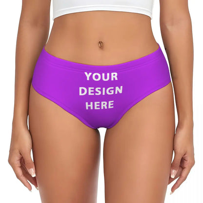 Custom DIY Logo Briefs Underwear Women's Stretch Comfortable Shorts Panties Customized Photo Print Brief Panties