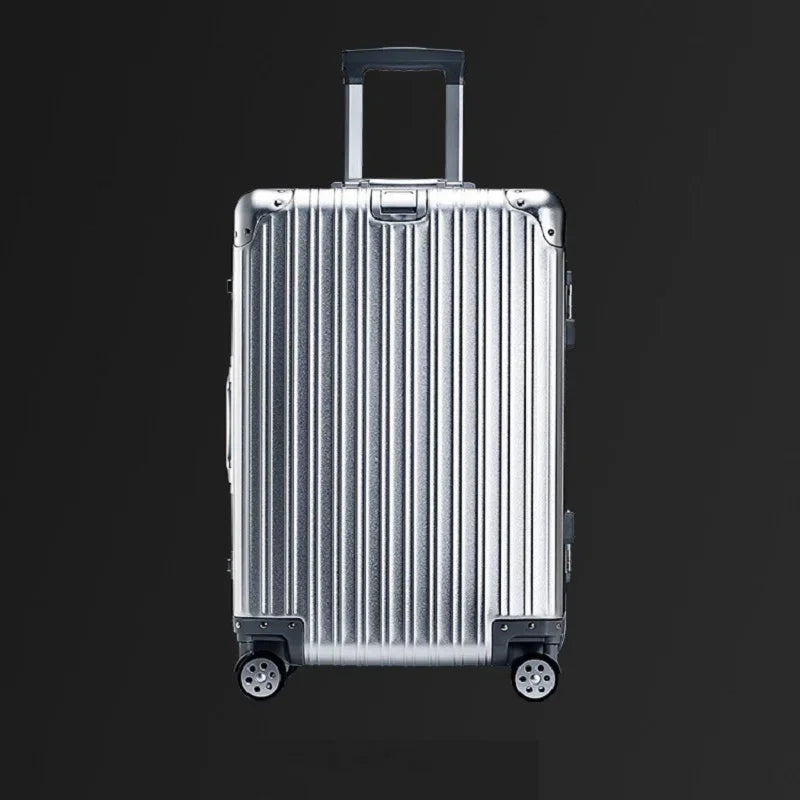 100% Aluminum-Magnesium Alloy Suitcases 20/24/26/29 Inch Lightweight Spinner Luggage TSA Lock Durable Travel Bag
