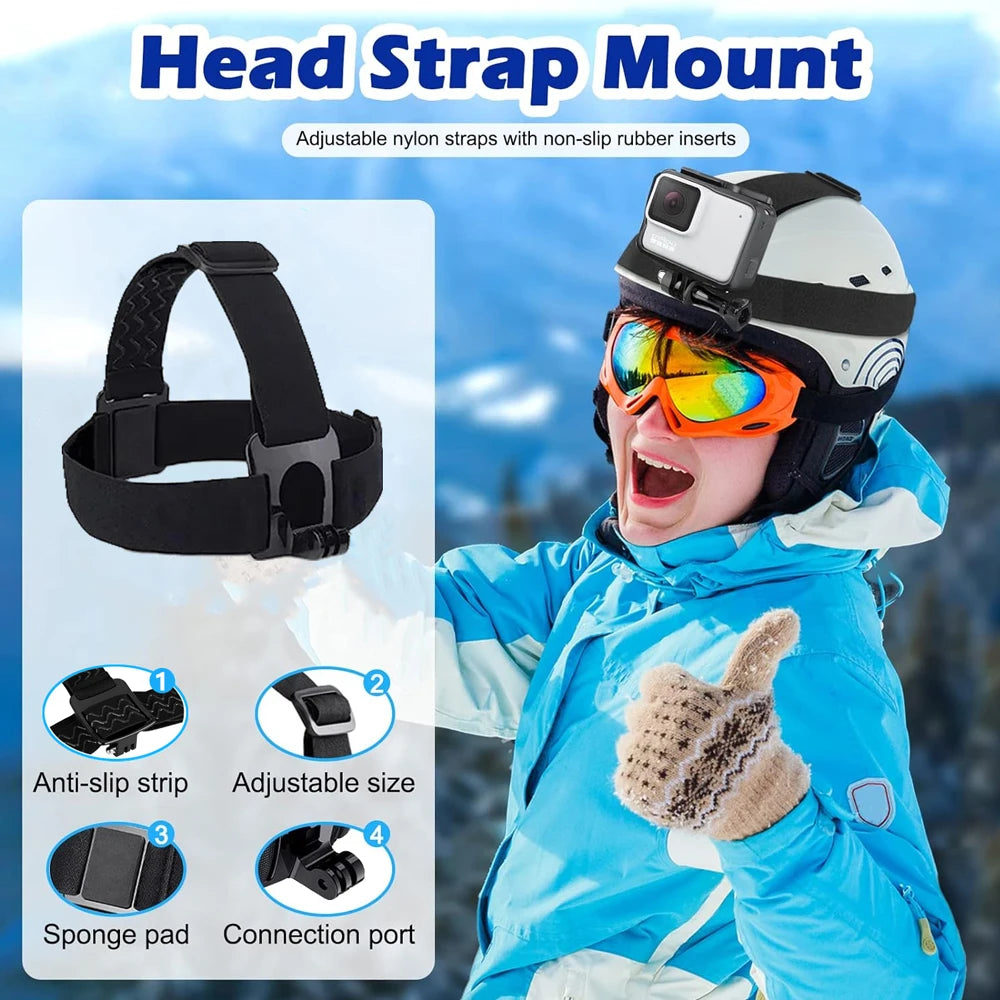 Mobile Phone Head Chest Strap Harness Mount Holder Kit Cell Phone Clip for IPhone/Samsung for GoPro AKASO DJI Osmo Action Camera