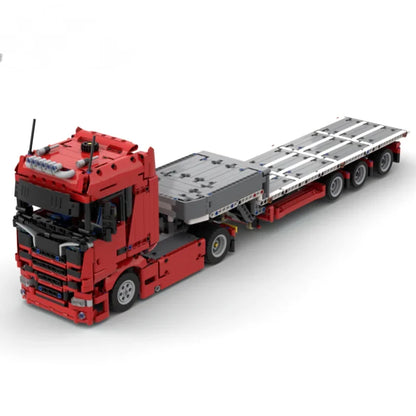 Customed MOC Model SCA Truck with Steering Trailer High-Tech Building Blocks Bricks DIY Assembly Educational Toy Gift for Kids
