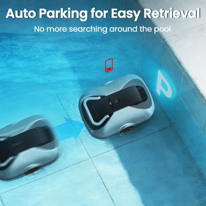 C1 Robotic Pool Cleaner, 200-Min Runtime,  Self-Parking Cordless Pool Vacuum for Above Ground & Inground Pools up to 2500 Sq.ft