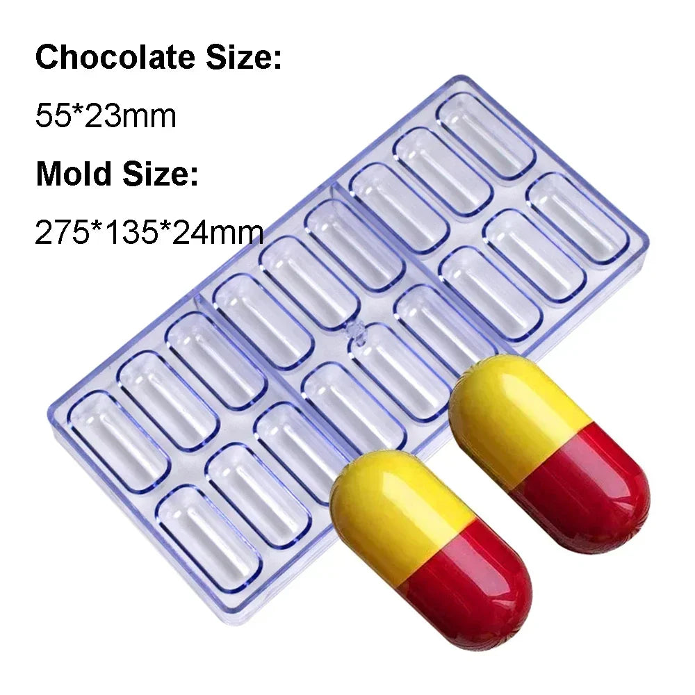 1Pcs Chocolate Molds Polycarbonate Candy Flowers Cube Oval Shape Confectionery Pans Trays Acrylic Baking Utensils Pastry Mould