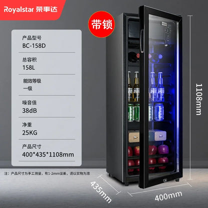 LTT Tea Drinks Office Mini Refrigerator Transparent Single Door Commercial Refrigerated Cabinet