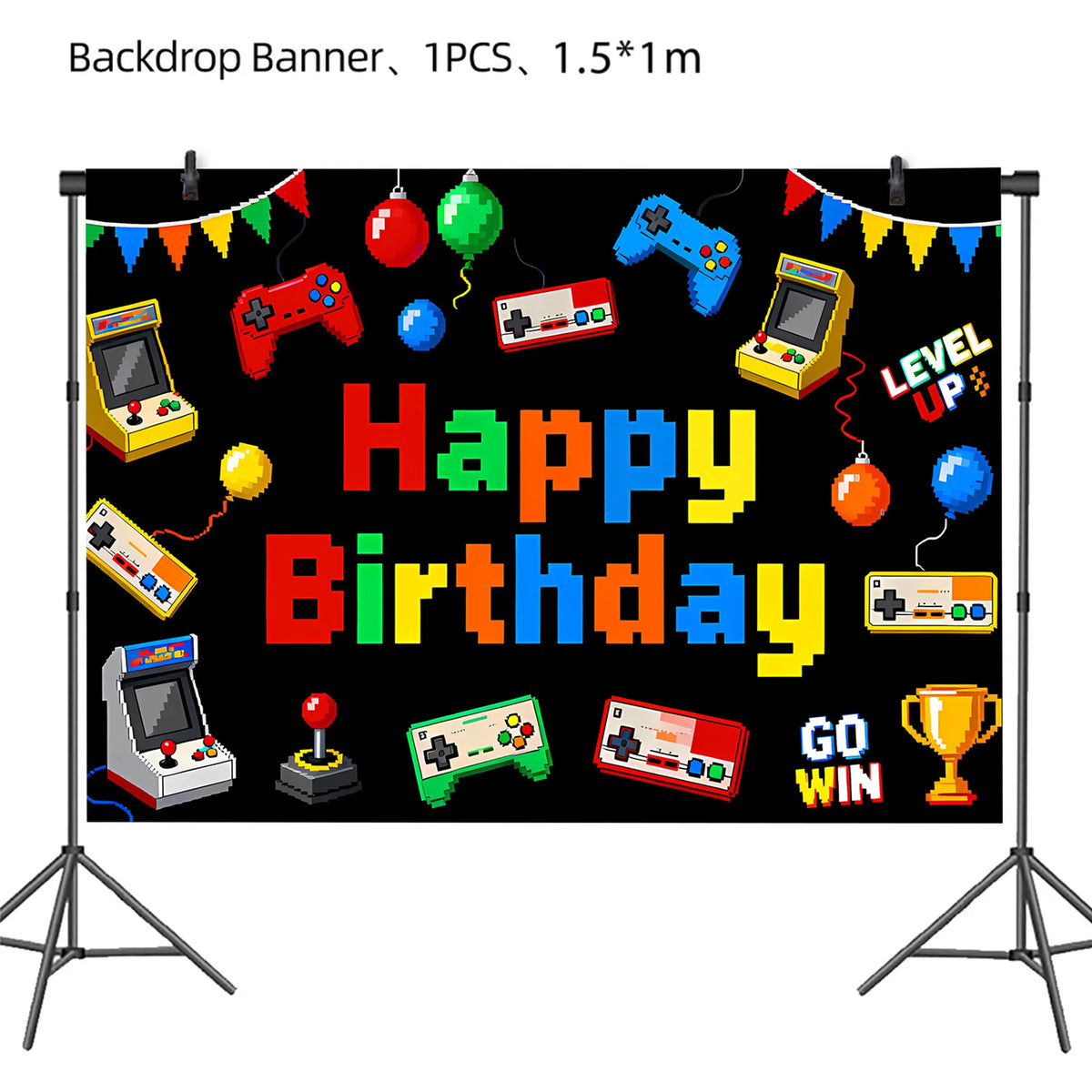 Gamepad Boy Birthday Party Decorations Paper Cup Plate Napkin Tablecloth Banner Caketopper Balloons For Baby Shower Supplies
