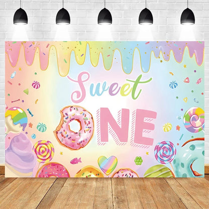 Candy Bar Baby Shower Birthday Backdrop Ice Cream Car Donuts Lollipop Party Photo Background Cake Table Decor Photography Props