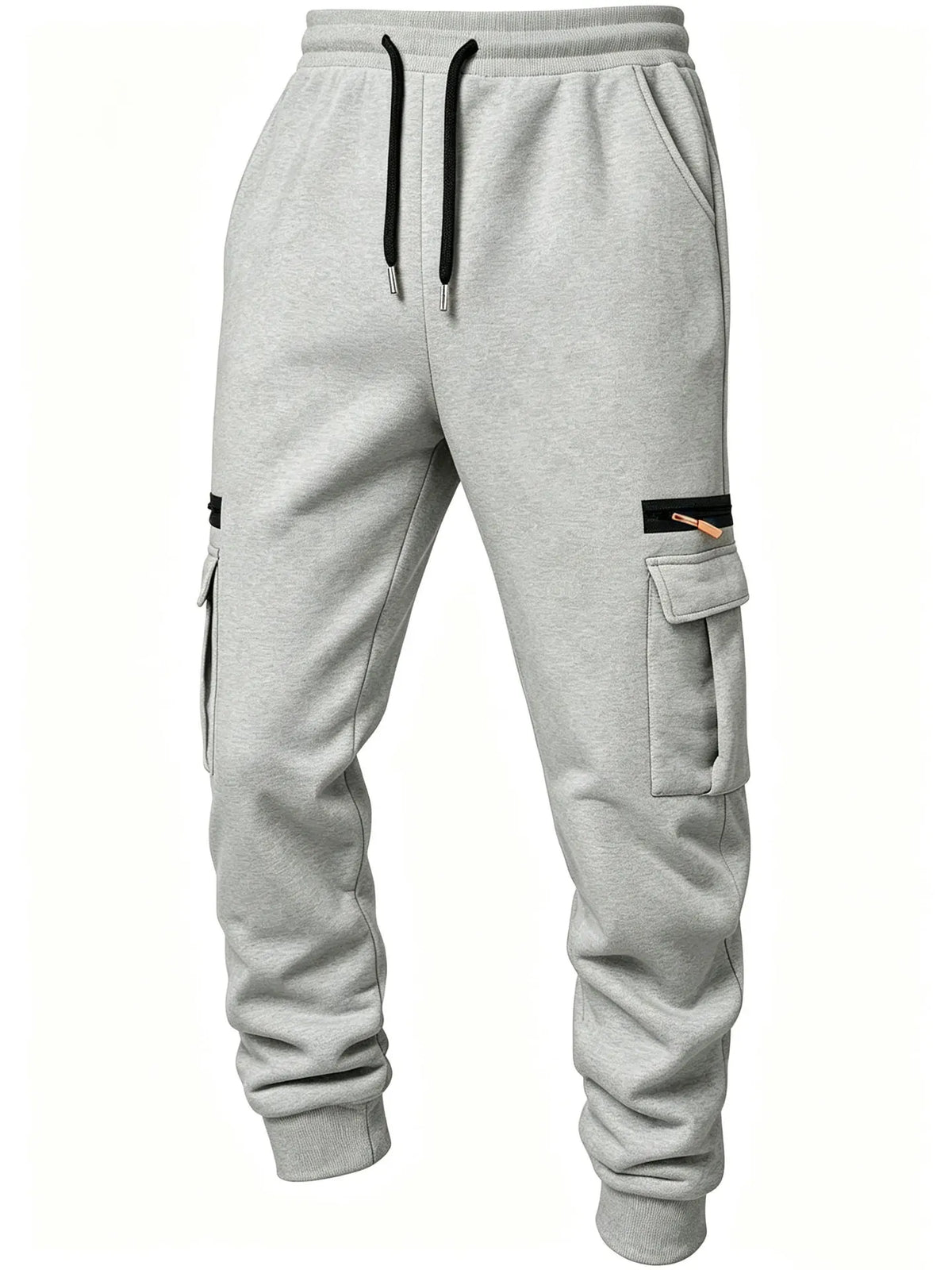 2026 Men's Joggers Pants Loose Drawstring Long Pants Men Zipper Multi-pocket Sweatpants Casual Cargo Trousers For Men Fitness