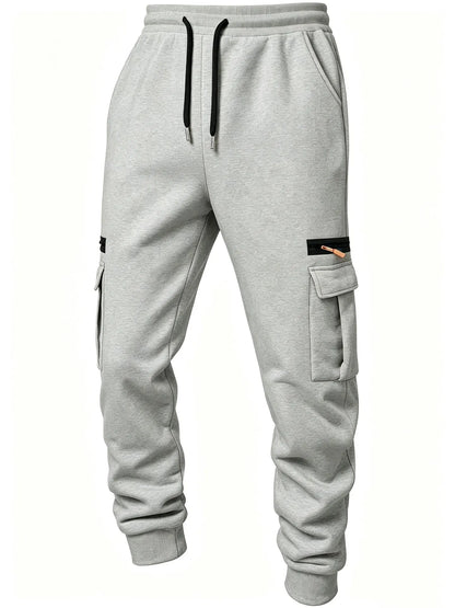 2026 Men's Joggers Pants Loose Drawstring Long Pants Men Zipper Multi-pocket Sweatpants Casual Cargo Trousers For Men Fitness