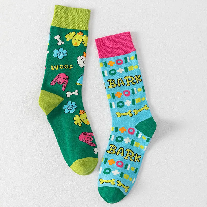 1 Pair Man Women Sock Original AB Tide Socks Colorful Cat Dog Koala Cow Cotton Socks Four Seasons Unisex Socks for Birthday Gift