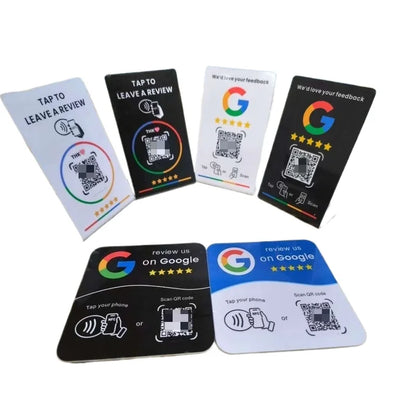 NFC 215 Programmable for Google Review Card NFC Station Table 13.56Mhz QR code can be independently set to link Standing Card