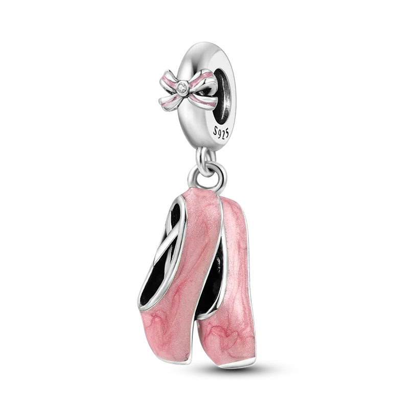 2026 Hot Sale Charms Bead 925 Sterling Silver Pink Butterfly Luminous Firefly Dangle Fit Bangle Bracelet Necklace DIY Jewelry
