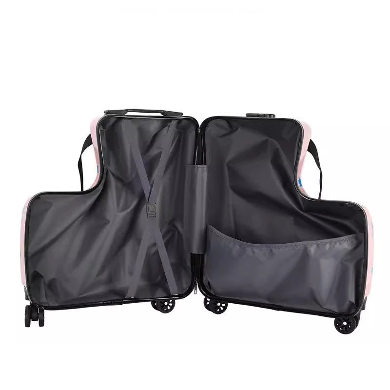 Children's Cute Cartoon Rideable Suitcase 20 inch Boarding Box Sitting Trolley Case Universal Wheel Baby Luggage