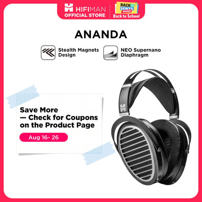 HIFIMAN Ananda Stealth Magnet Open-Back Over-Ear Full-Size Planar Magnetic Hi-Fi Headphones