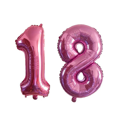 2Pcs 32 Inch Gold Silver Black Blue Red Helium Foil Number Balloon 16 17 18 19 20 21 Happy Birthday Party Decoration Supplies