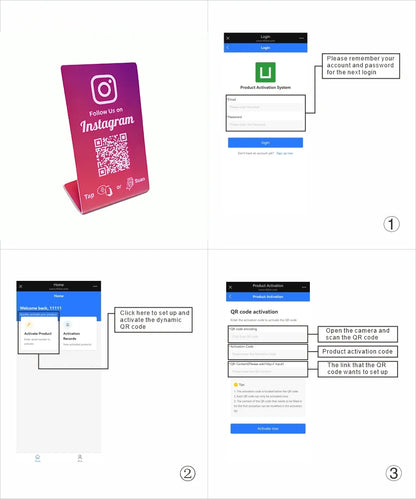 NFC 215 Programmable for Instagram Facebook NFC Station Table 13.56Mhz QR Code Can Be Independently Set to Link Standing Card