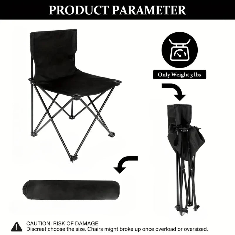 Outdoor Foldable Chair Camping Chair with Side Pocket Picnic Oxford Cloth Chairs Portable Beach Fishing Chairs Outdoor Chair
