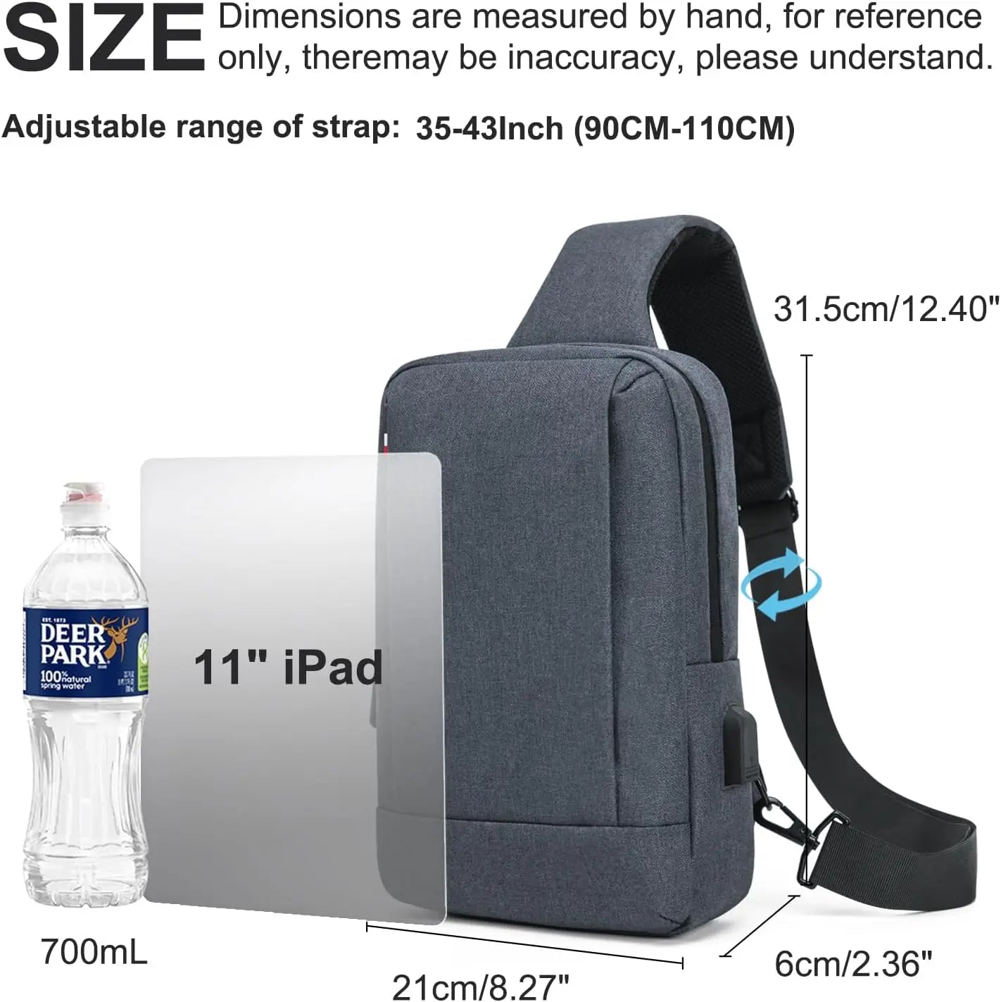 Sling Bag Crossbody Bags Men with USB Charging Port Small Messenger Bag Cross Body Shoulder Bag Sling Backpack Women