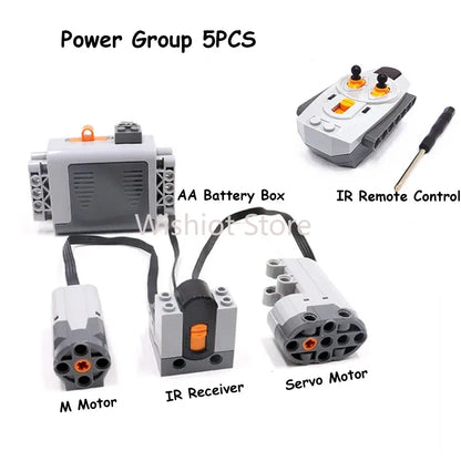Legoeds-compatible MOC Technical Power Functions M Motor 8883 Modified Remote Control Power Group Train Lithium Battery Box 9686
