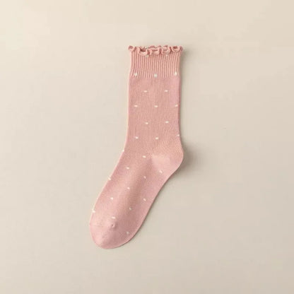 Ruffle Socks Women White Black Frilly Lolita Style Japanese Maiden Cute Kawaii Cotton Harajuku Princess Crew Socks Calcetines