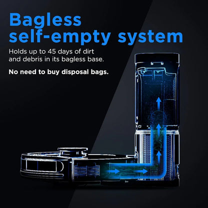 Matrix Self-Empty Robot Vacuum for Carpets and Hardfloors with 45-Day Capacity Bagless Base - Certified Refurbished