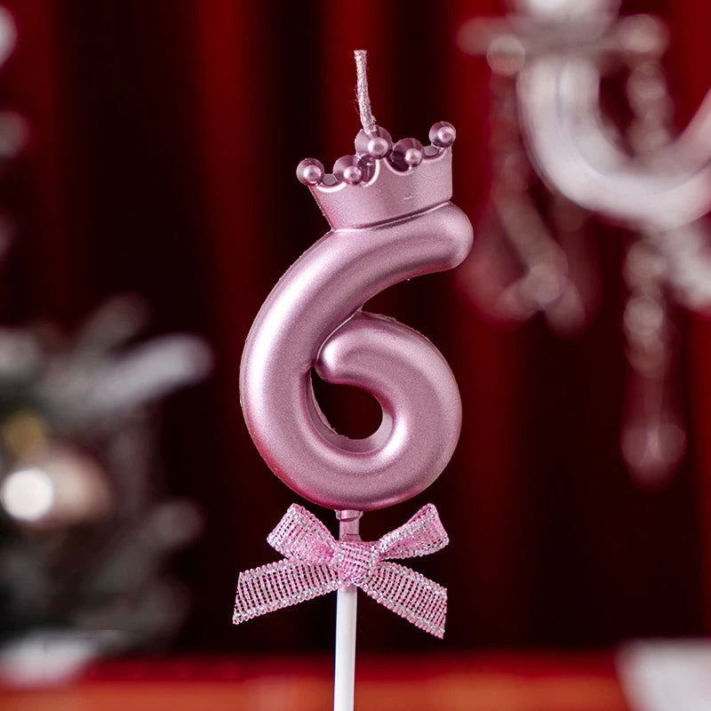 3D Candle Pink Birthday Number Candle Girl Happy Birthday Cake Topper Baking Celebration Memorial Anniversary Party Decor