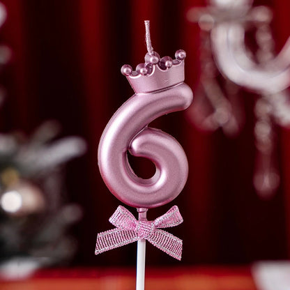 3D Candle Pink Birthday Number Candle Girl Happy Birthday Cake Topper Baking Celebration Memorial Anniversary Party Decor