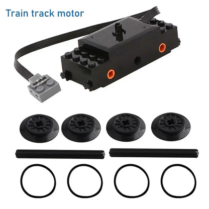 Motorized Train Building Blocks Electric Railway Set with IR Remote Control Battery Box DIY Educational Toys for Kids