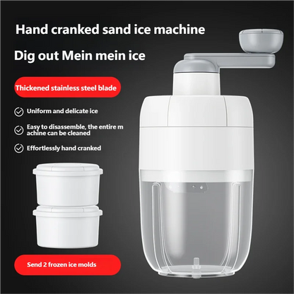 Shaved Ice Machine Mini Ice Crusher Hand Operated Shaved Ice Milkshake Maker Household Portable Small Hail Machine Kitchen Tool