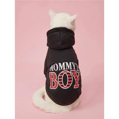 Pet Clothes for Dog Cat Puppy Hoodies Coat MOMMY'S BOY Sweatshirt Dog  Outfits for Small Medium Dog Cat