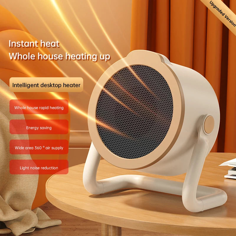 2026 500W Portable Desktop Electric Heater Warm Air Blower Heating Ceramic Space Heater With Tip Over Protection For Home Use