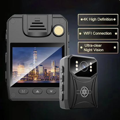 4K HD Mini Camera WIFI Connection Infrared Night Vision Police Body Camera Waterproof Portable Cam Small Digital Video Recorder