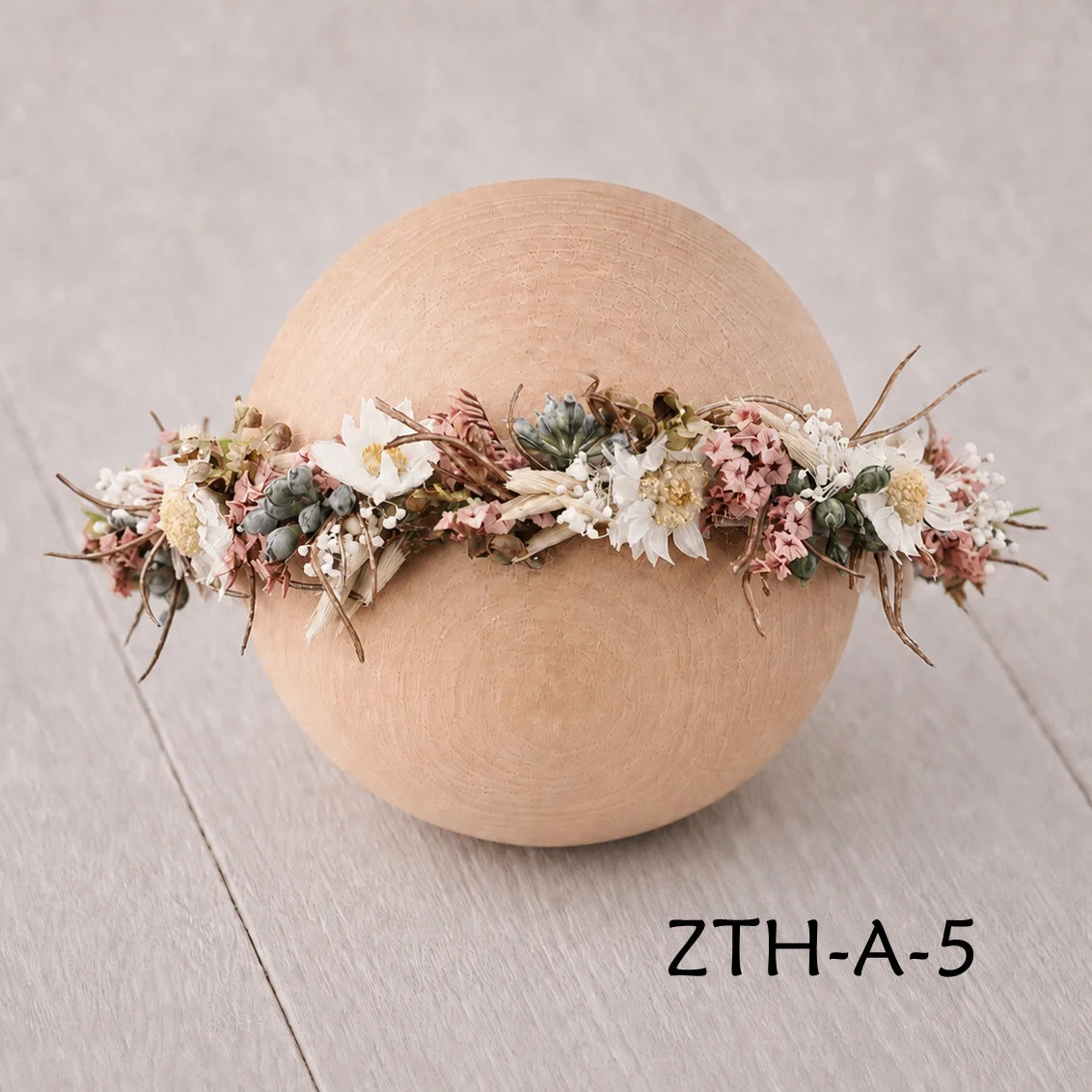 Floral Newborn Headbands for Photography Props Handmade Infant Girl Flower Wreath Baby Headband Newborn Photoshoot, Accessories