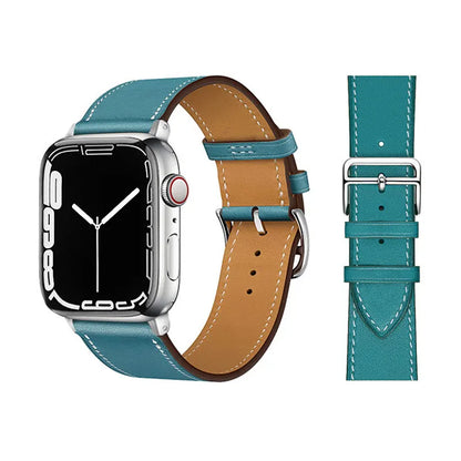 Leather Watch Straps for Apple Watch band 46mm 44mm 49mm 45mm 42mm 40mm 38/41mm bracelet iWatch series 10-Ultra 9-8-7-6-5-4-3-SE