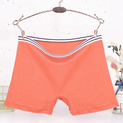 Female Lingerie Plus Size Boxer Briefs Women's Cotton Antibacterial High Waist Ladies'Boxer Briefs Flush Legs Flat Footed Shorts