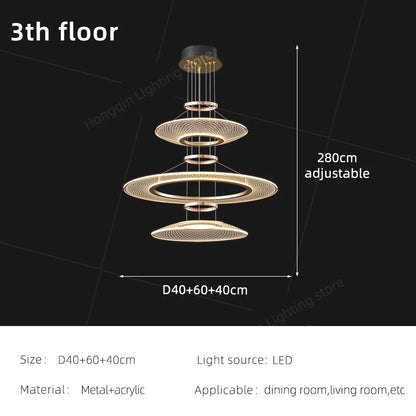 Living Room Pendant Light Duplex Staircase Pendant Light Villa for Dining Table Hanging Lamp Living Room Chandelier