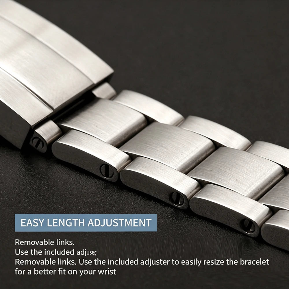 20mm 21mm For Rolex SUBMARINER DAYTONA SUP GMT Fit NH35 NH36 Curved End Interface Men's Oyster Solid Stainless Steel Watchband
