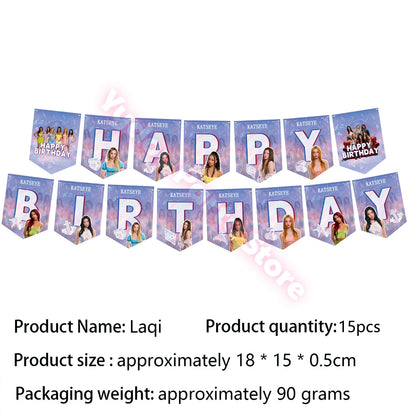Idol K&Katseye Birthday Party Favors Bracelet Sticker Keychain Kpop Girl Balloons Party Decoration Fans Gifts Baby Shower Suppli