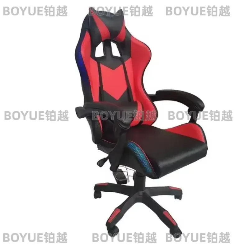 RGB LED Leather Gaming Chair Ergonomic Racing Office Seat with Massage Adjustable Swivel High Back Computer Gamer Furniture