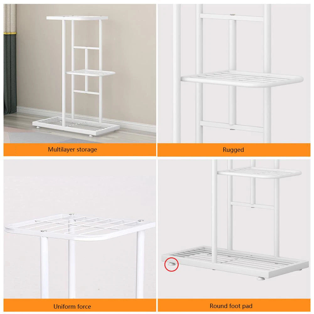 6 Tier Plant Stand, 7 Potted Indoor Tall Plant Holders, Corner Metal Tiered Plant Stands, Multiple Plant Display Rack Organizer For Living Room Balcony