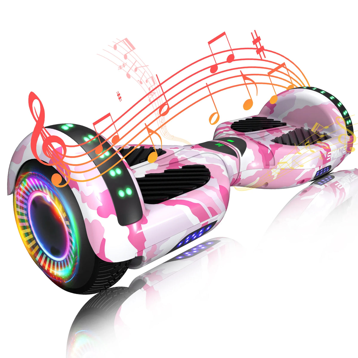 SIMATE P6 Hoverboard, 6.5" Self Balancing Scooter, All Terrain Hover Boards with Bluetooth, APP Control and LED Lights for Kids Adults