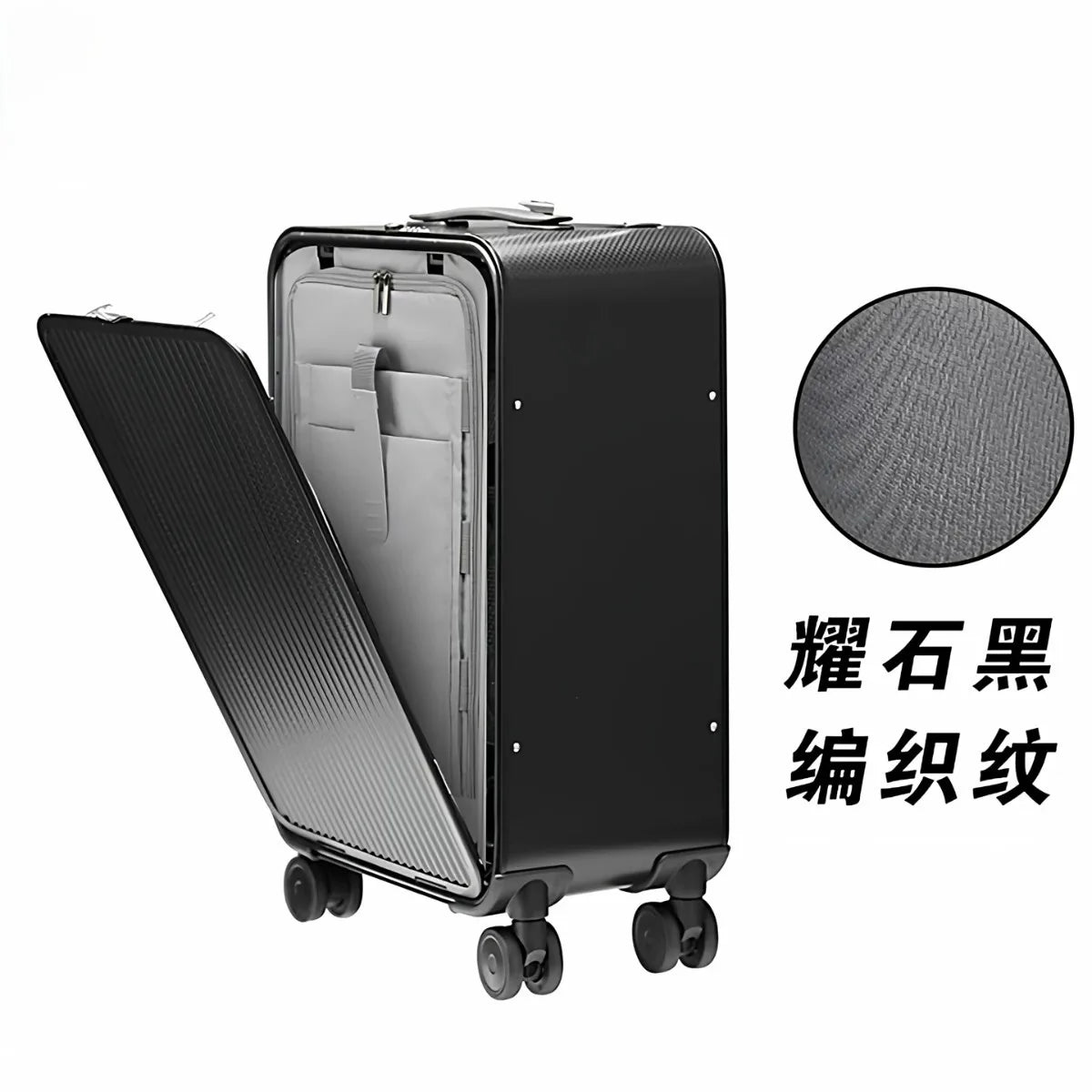 Full Aluminum‑Magnesium Alloy Front Side Opening 10‑90 Split Deep Storage Trolley Luggage Travel Suitcase 20 Inch Carry‑on 24 In
