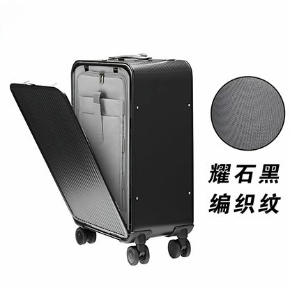 Full Aluminum‑Magnesium Alloy Front Side Opening 10‑90 Split Deep Storage Trolley Luggage Travel Suitcase 20 Inch Carry‑on 24 In