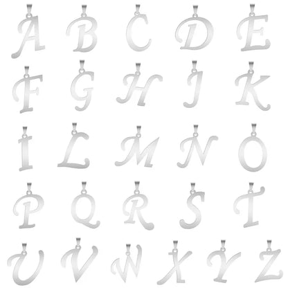 26 Letters Necklace Stainless Steel Initial Necklaces Pendant Big