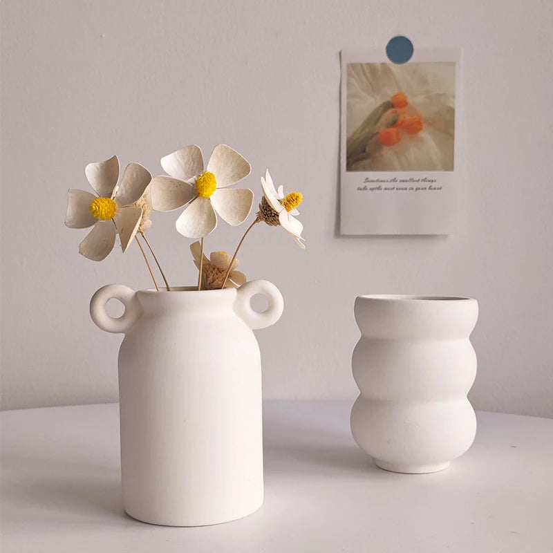 Ceramic Fired Vases,Hydroponic Dried Flower Utensils,Ornaments,Home Living Room Tables,Decorative Vases,Shaped Ceramic Vases