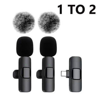 Lavalier Wireless Microphone 80mAh Rechargeable Battery Clip-On Podcast Mic for Streaming Vlogging Voice Recording Plug & Play