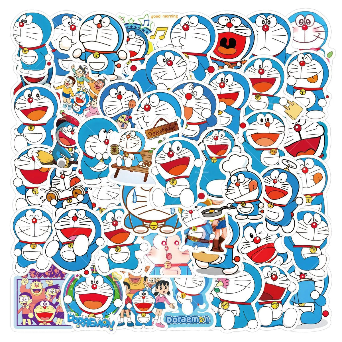 Doraemoned Balloons Cartoon Blue Jingle Cat Party Decoration Supplies Happy Birthday Banner Disposable Tableware Kid Cake Topper