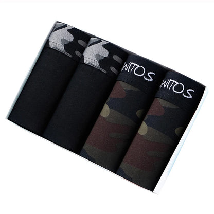 4pcs Cotton Boxers For Man Underwear Sexy Print Men's Panties Plus Size Brands Camouflage Mens Underpants Shorts