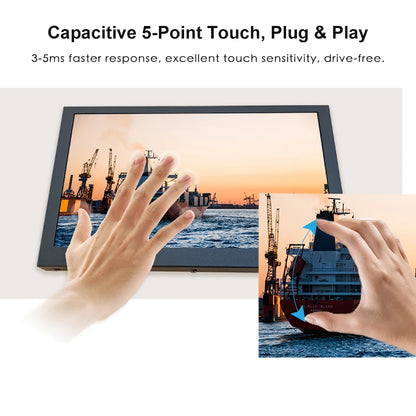 LESOWN 7 inch Small Touchscreen HDMI Portable Monitor Capacitive 1024x600 IPS White Mini Wide Secondary Screen Gaming Monitor