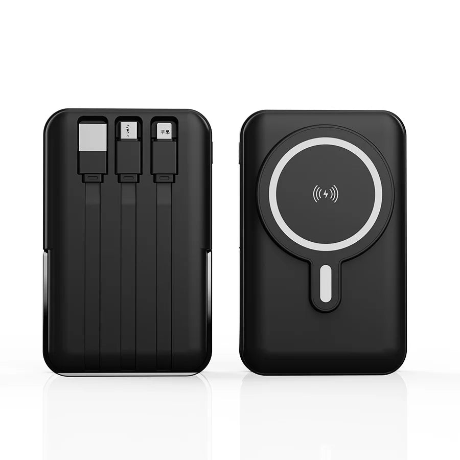 10000mAh Magnetic Wireless Portable Power Bank, 22.5W Fast Charging For All Smartphones, Mobile Power Supply With Back Clip & Foldable Stand Desktop Charger