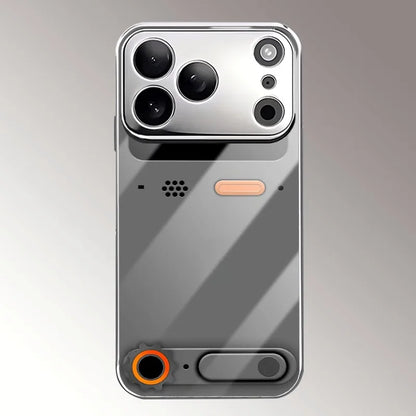 Minimalist Gaming Console Pattern Glass Phone Case For iPhone 11 12 13 14 15 16 17 Pro Max Plus 17 Air Electroplate Silver Cover